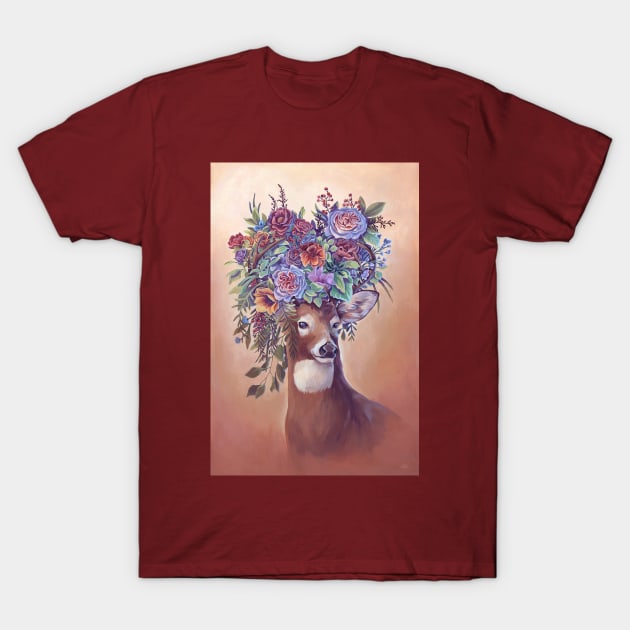 Flowers for my Deer T-Shirt by Lisa LaRose Art